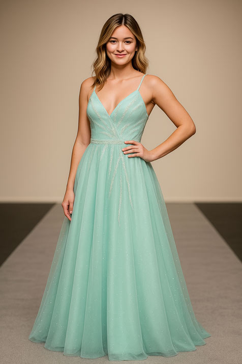 Vestidos de egresados verde agua
